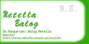 metella balog business card